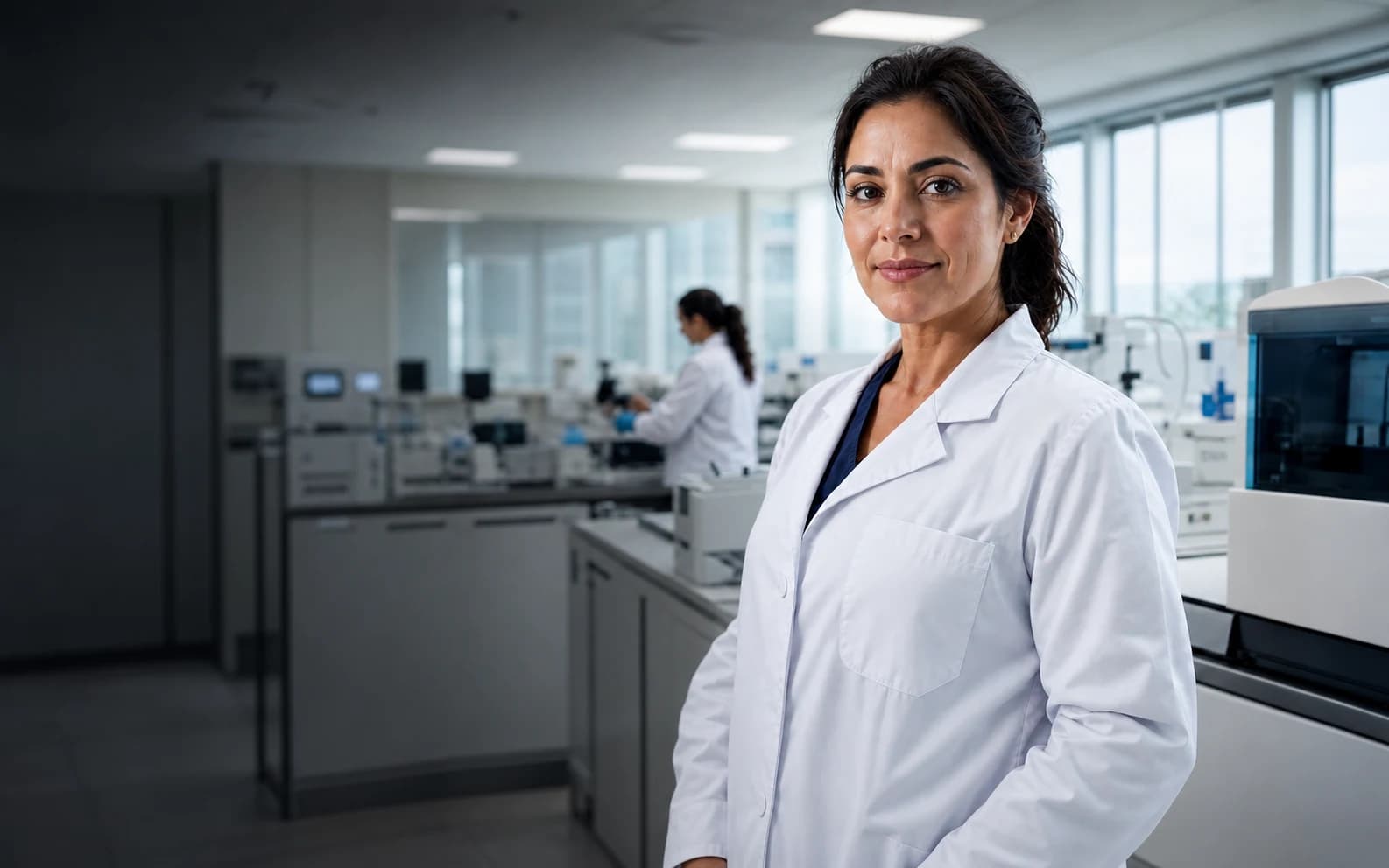 Profissional do Laboratório Palmar em ambiente de análises clínicas