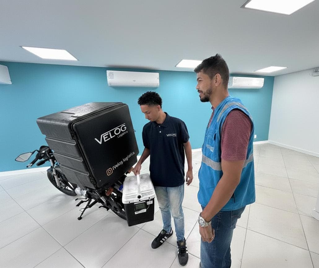 Equipe preparando a logística segura para transporte de amostras